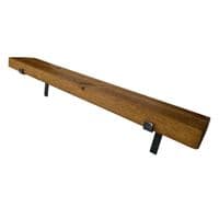 Tortuga Rustic Solid Wooden Shelf With Hand Forged Industrial Metal Support Brackets